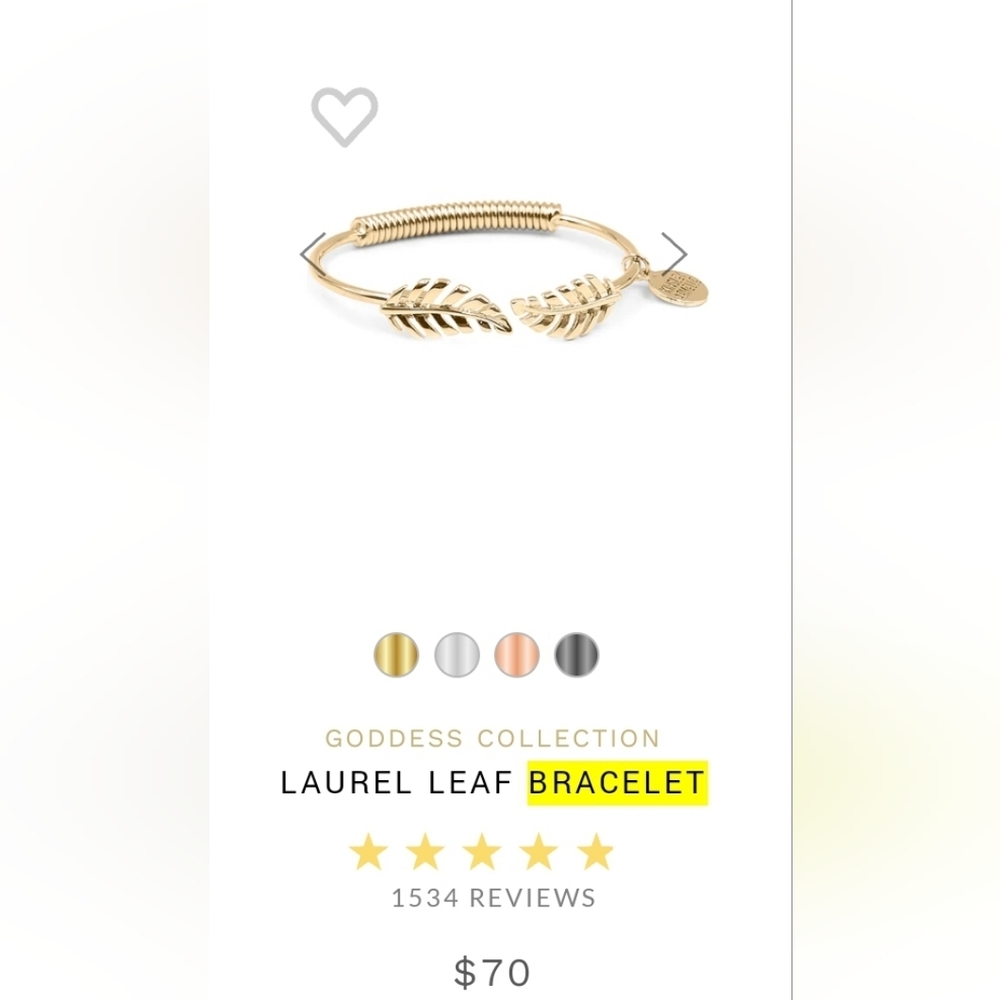 Kinsley Armelle Gold Leaf Bracelet *New*